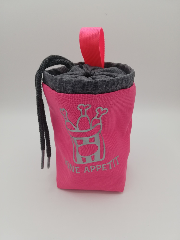 Futterbeutel "Bone Appetit" pink/grau