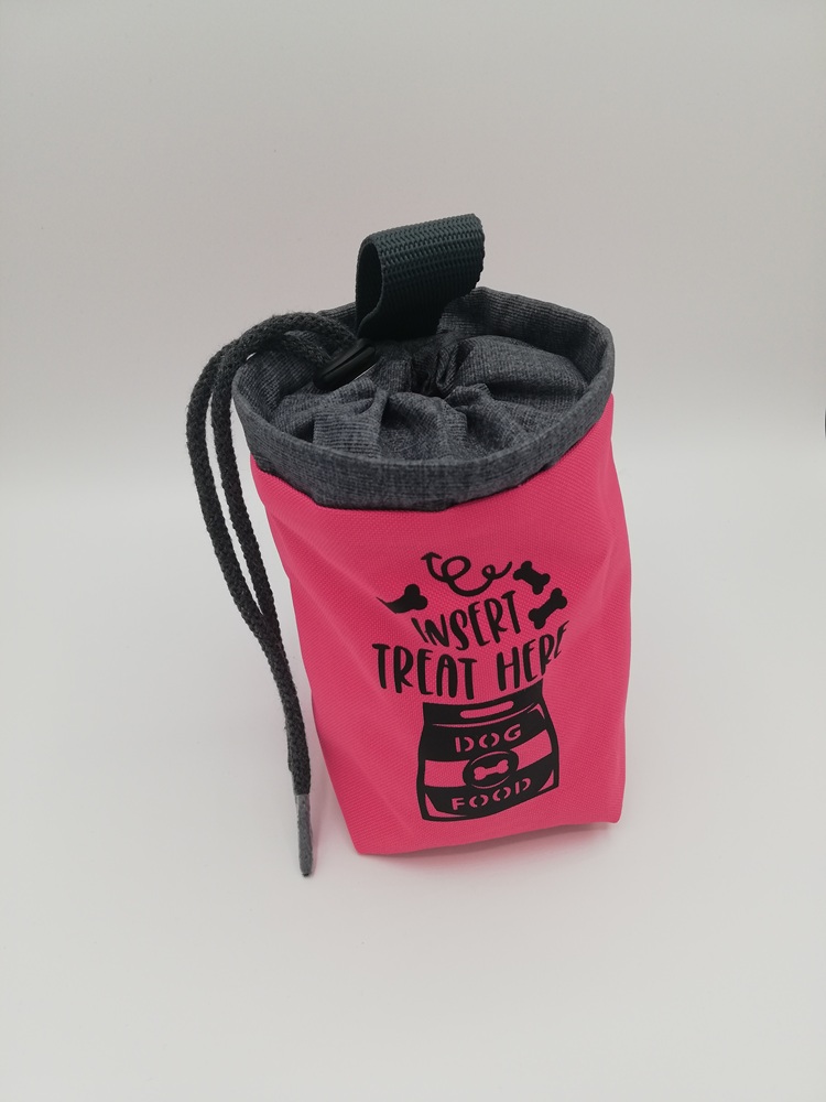 Futterbeutel "Insert Treat Here" pink/grau