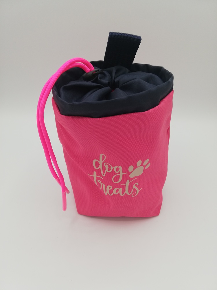Futterbeutel "Dog Treats Pfote" Pink/blau