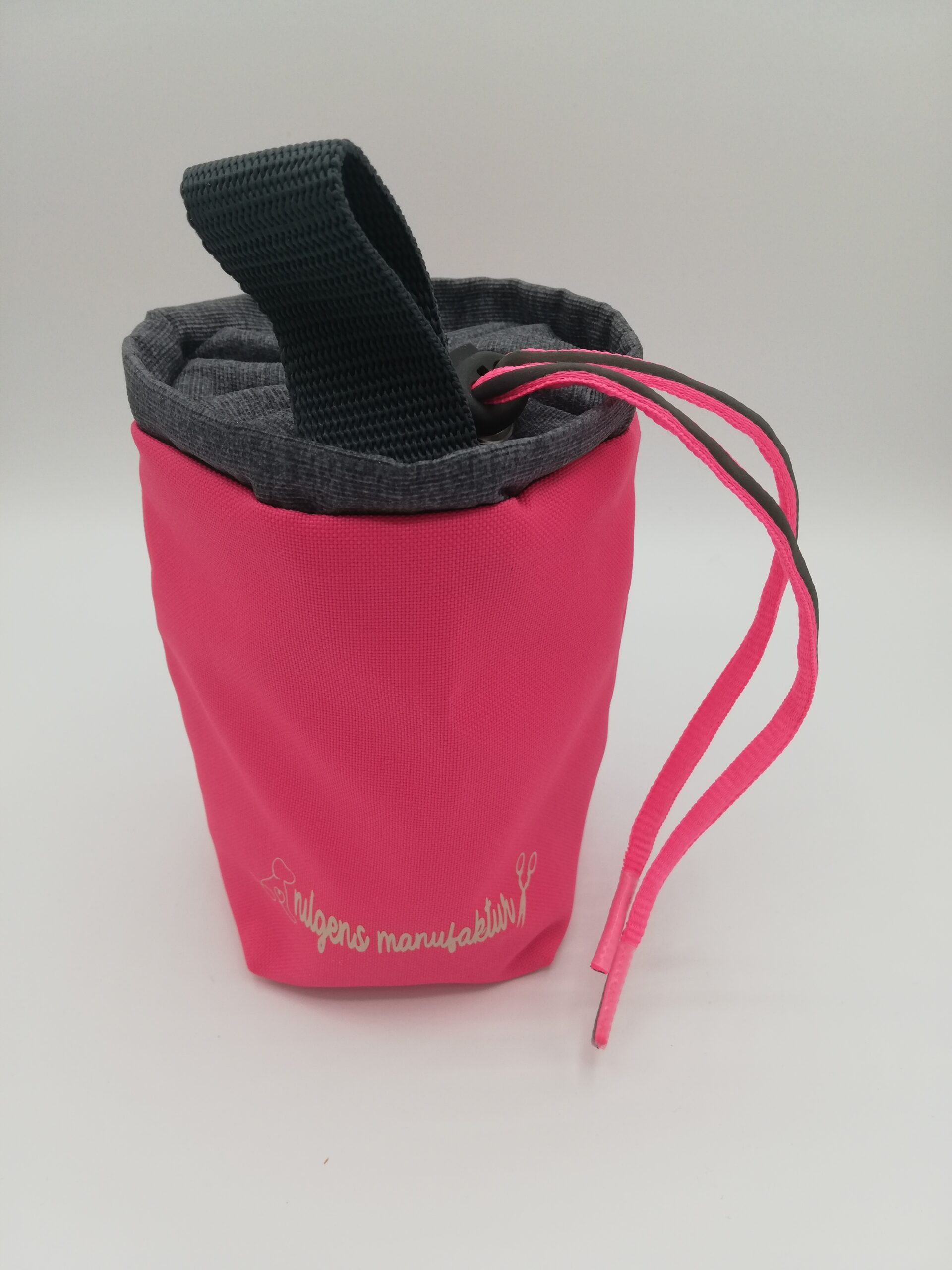 Futterbeutel "Will Seat For Snacks" pink/grau – Bild 2