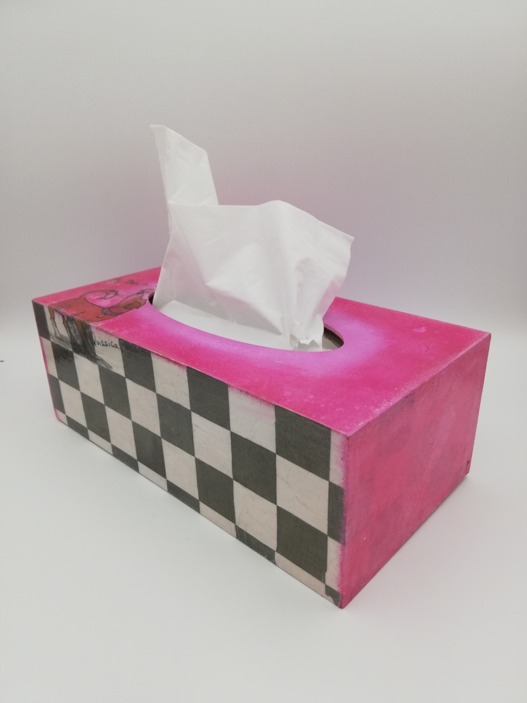 Tissuebox "Dog" rosa