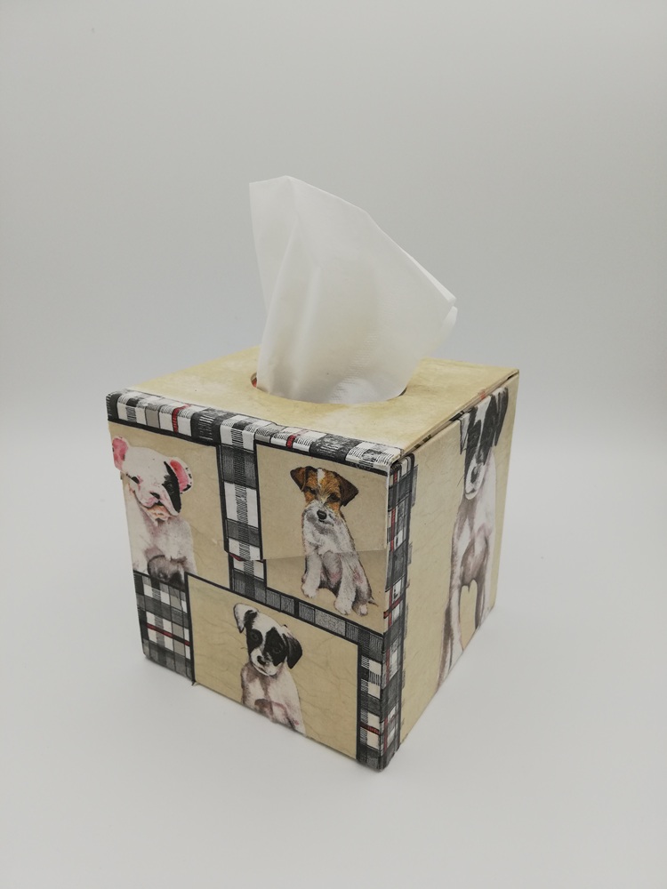 Tissuebox "Hunde" beige