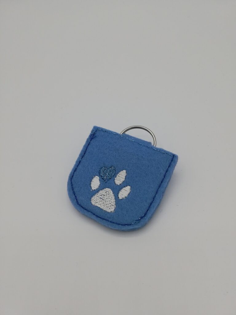 Antiklimpertäschchen "Pfote" blau