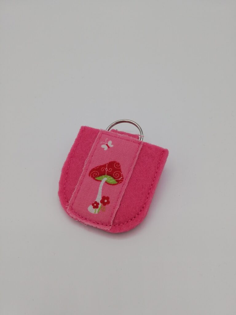 Antiklimpertäschchen "Pilz" rosa